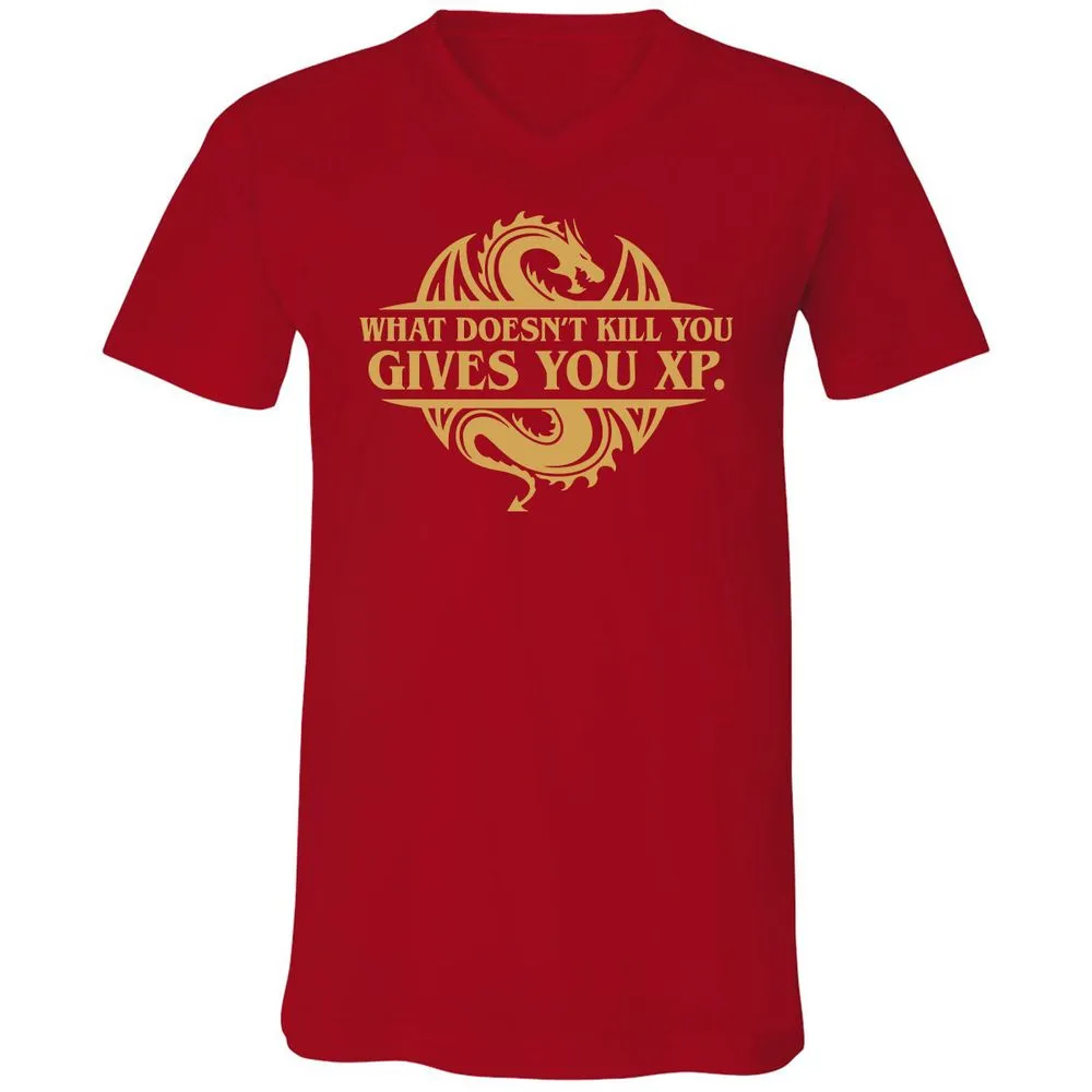 What Doesn't Kill You Gives You XP Unisex V-Neck T-Shirt - Red - 3