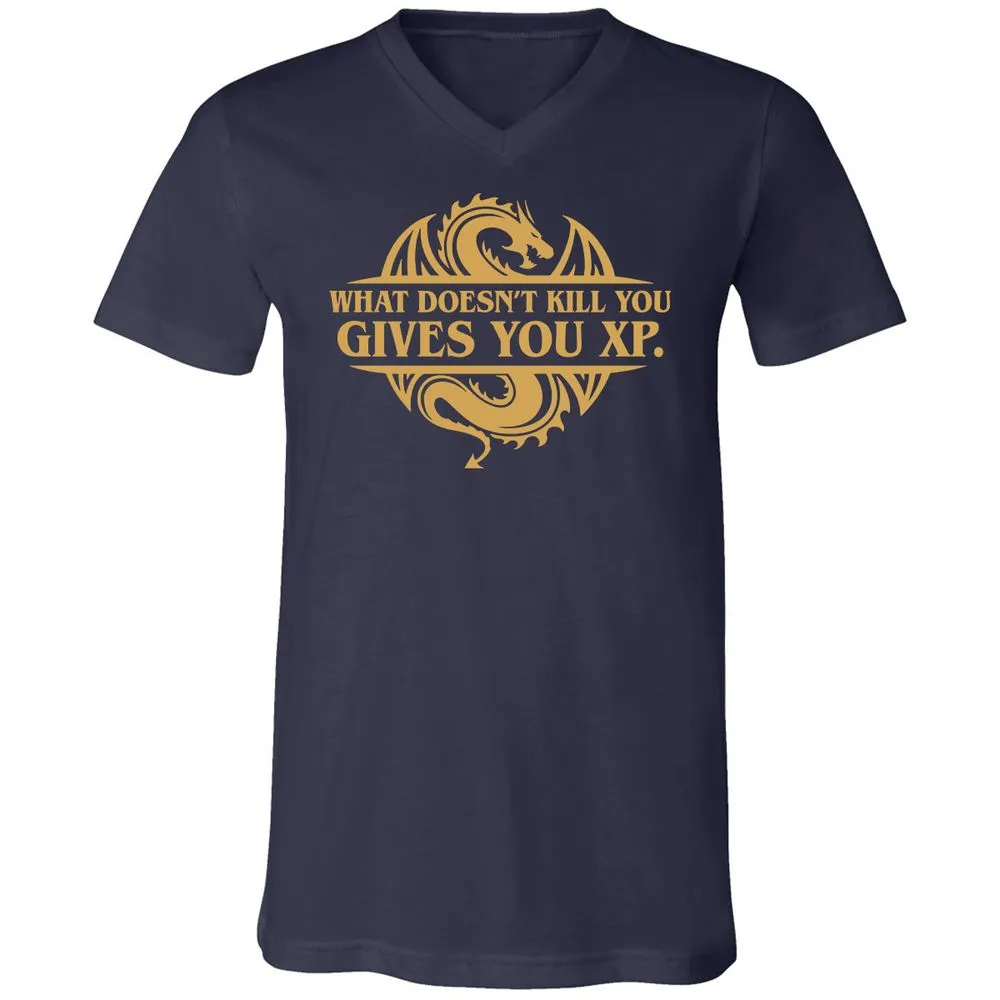 What Doesn't Kill You Gives You XP Unisex V-Neck T-Shirt - Navy - 2