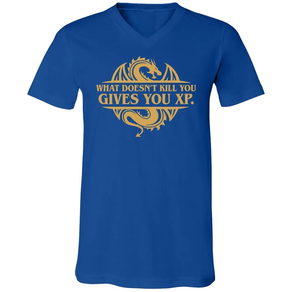 What Doesn't Kill You Gives You XP Unisex V-Neck T-Shirt - True Royal - 4
