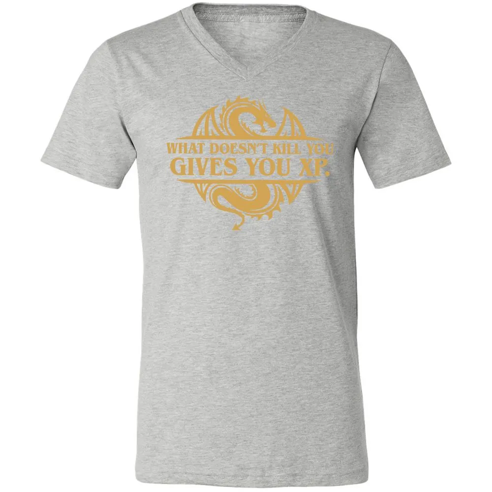 What Doesn't Kill You Gives You XP Unisex V-Neck T-Shirt - Athletic Heather - 7