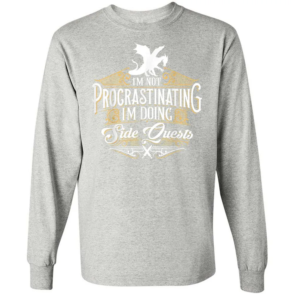 I'm Doing Side Quests Long Sleeve T-Shirt - Ash - 7