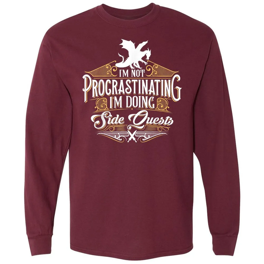 I'm Doing Side Quests Long Sleeve T-Shirt - Maroon - 11