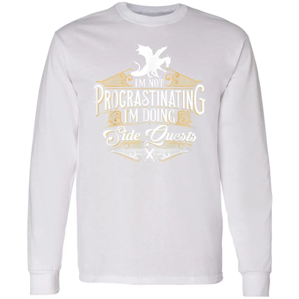 I'm Doing Side Quests Long Sleeve T-Shirt - White - 5