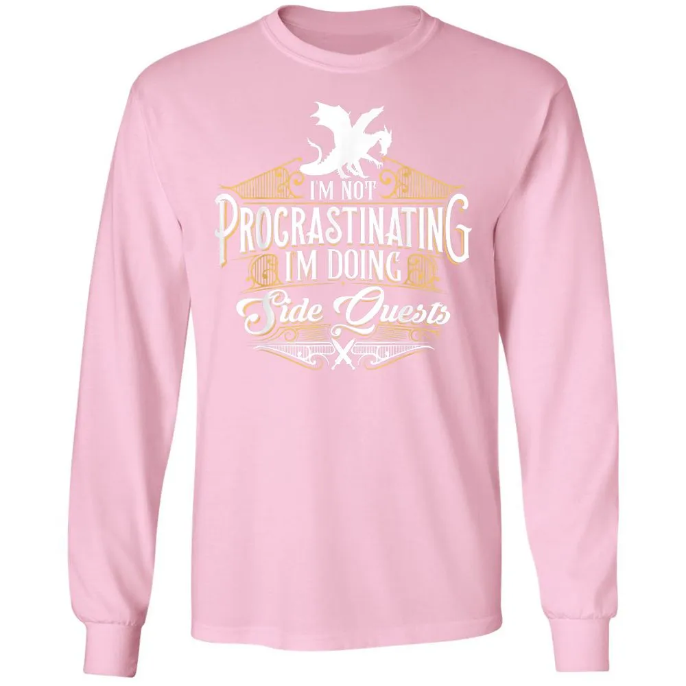 I'm Doing Side Quests Long Sleeve T-Shirt - Light Pink - 3