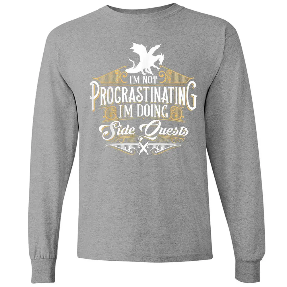 I'm Doing Side Quests Long Sleeve T-Shirt - Graphite Heather - 6