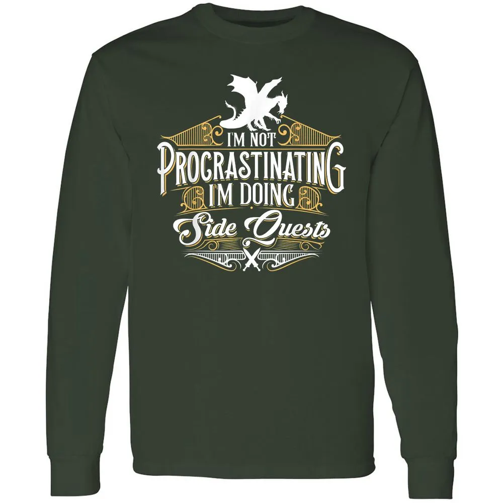 I'm Doing Side Quests Long Sleeve T-Shirt - Forest Green - 4