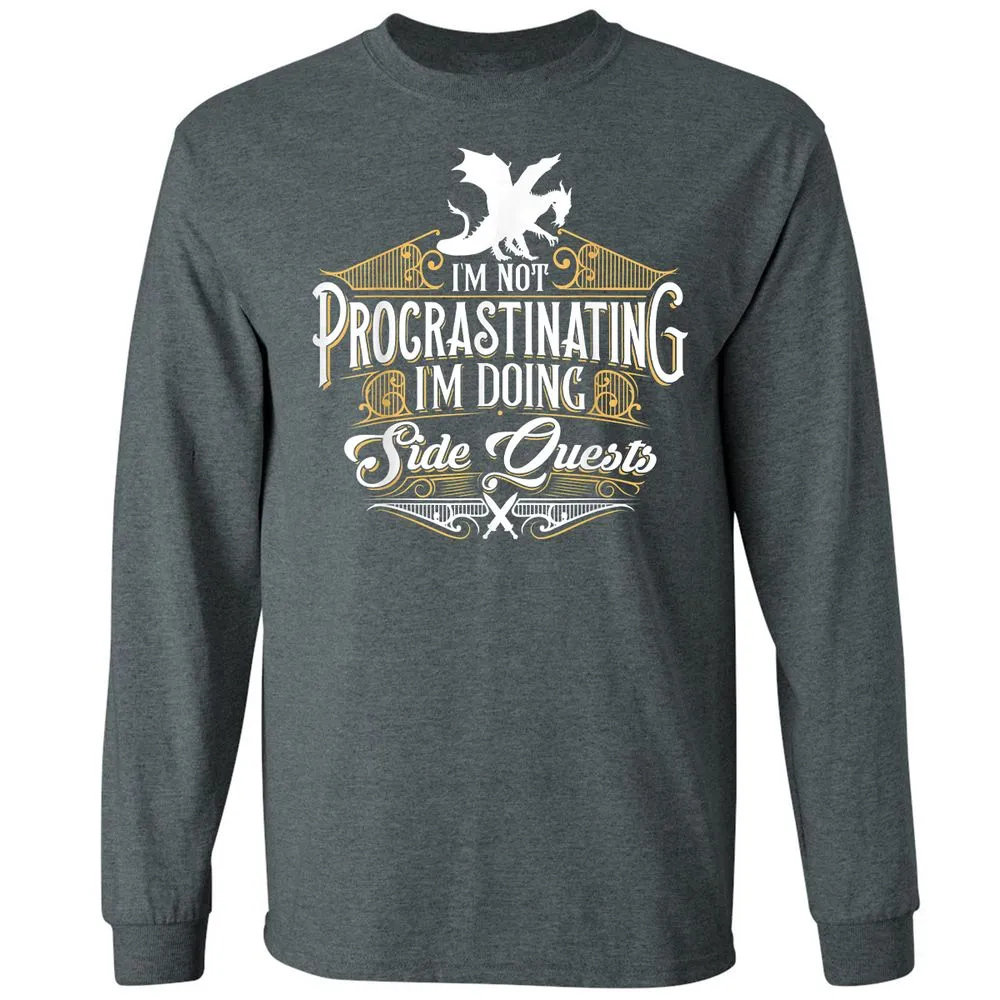 I'm Doing Side Quests Long Sleeve T-Shirt - Dark Heather - 15