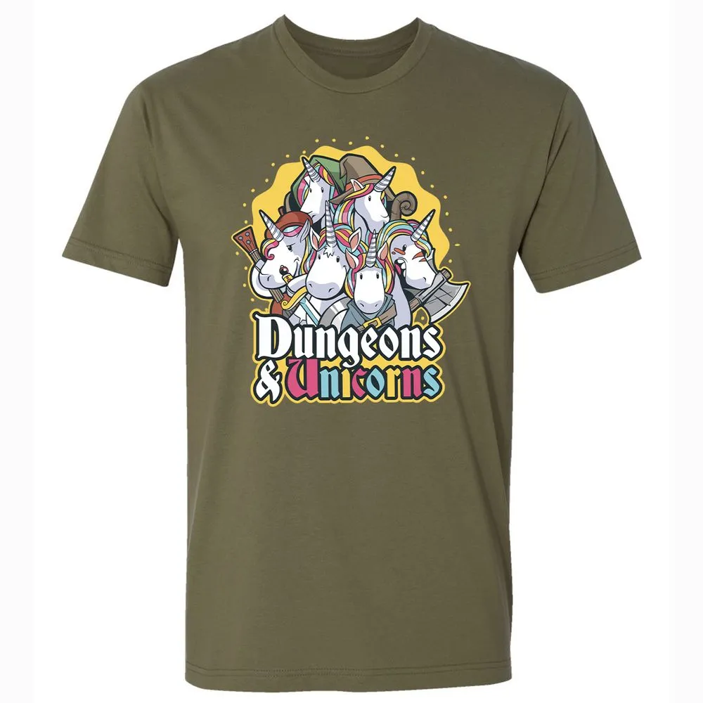 Dungeons And Unicorns Premium Unisex T-Shirt - Military Green - 5