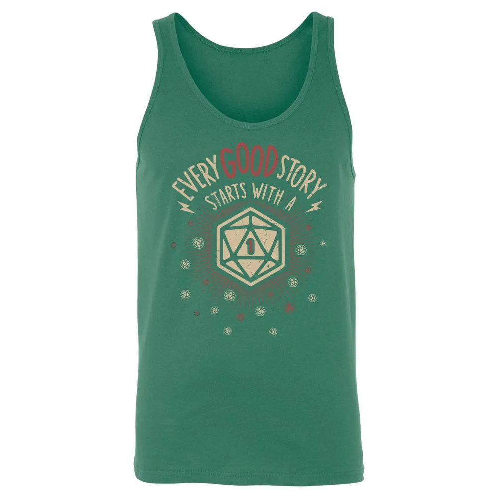 Good Story Starts With A 1 Unisex Jersey Tank - Kelly - 9