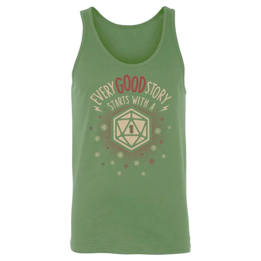 Good Story Starts With A 1 Unisex Jersey Tank - Leaf - 10