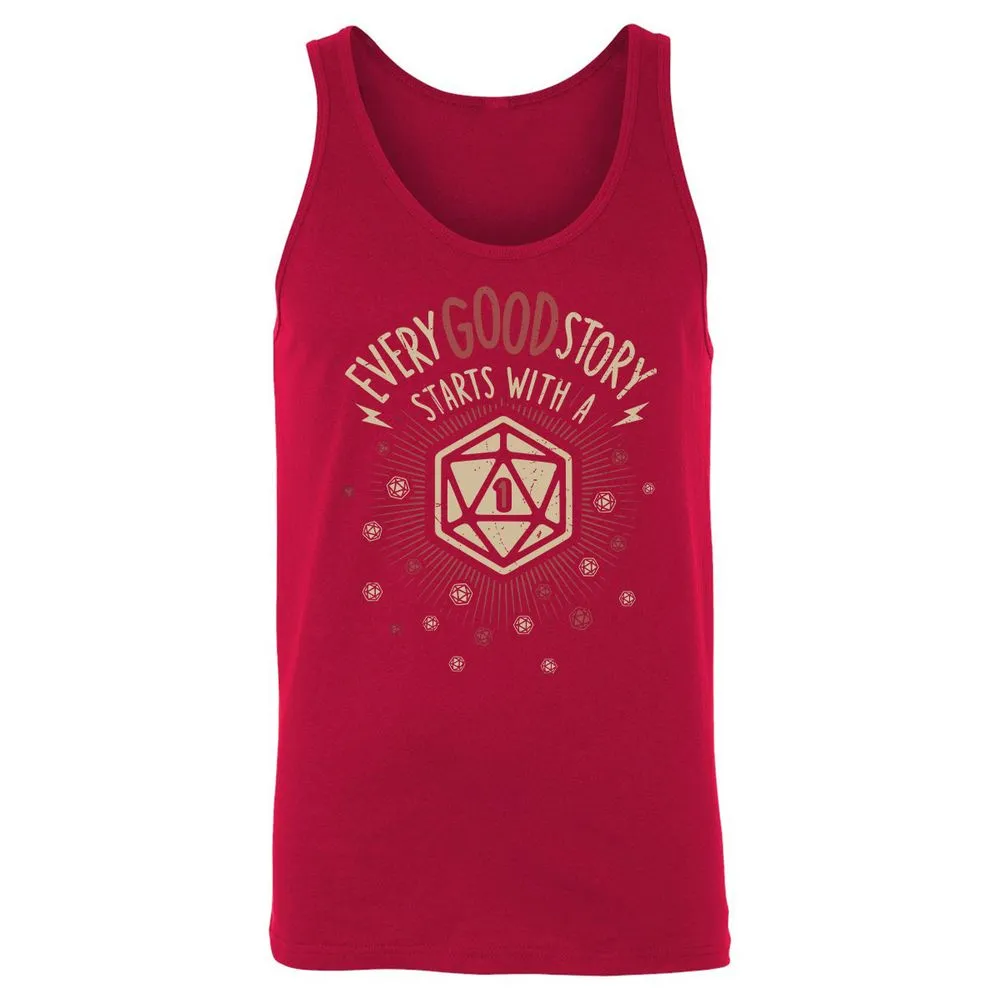 Good Story Starts With A 1 Unisex Jersey Tank - Red - 11