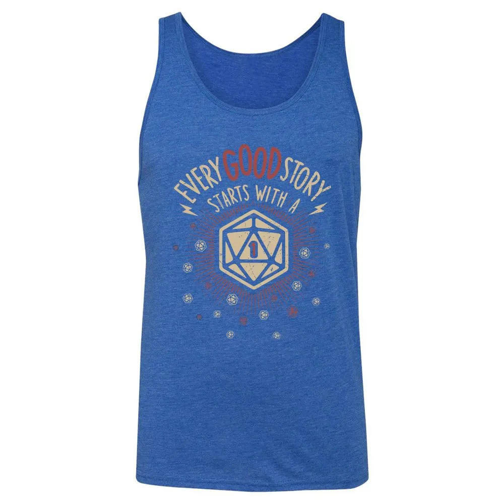 Good Story Starts With A 1 Unisex Jersey Tank - True Royal Triblend - 12