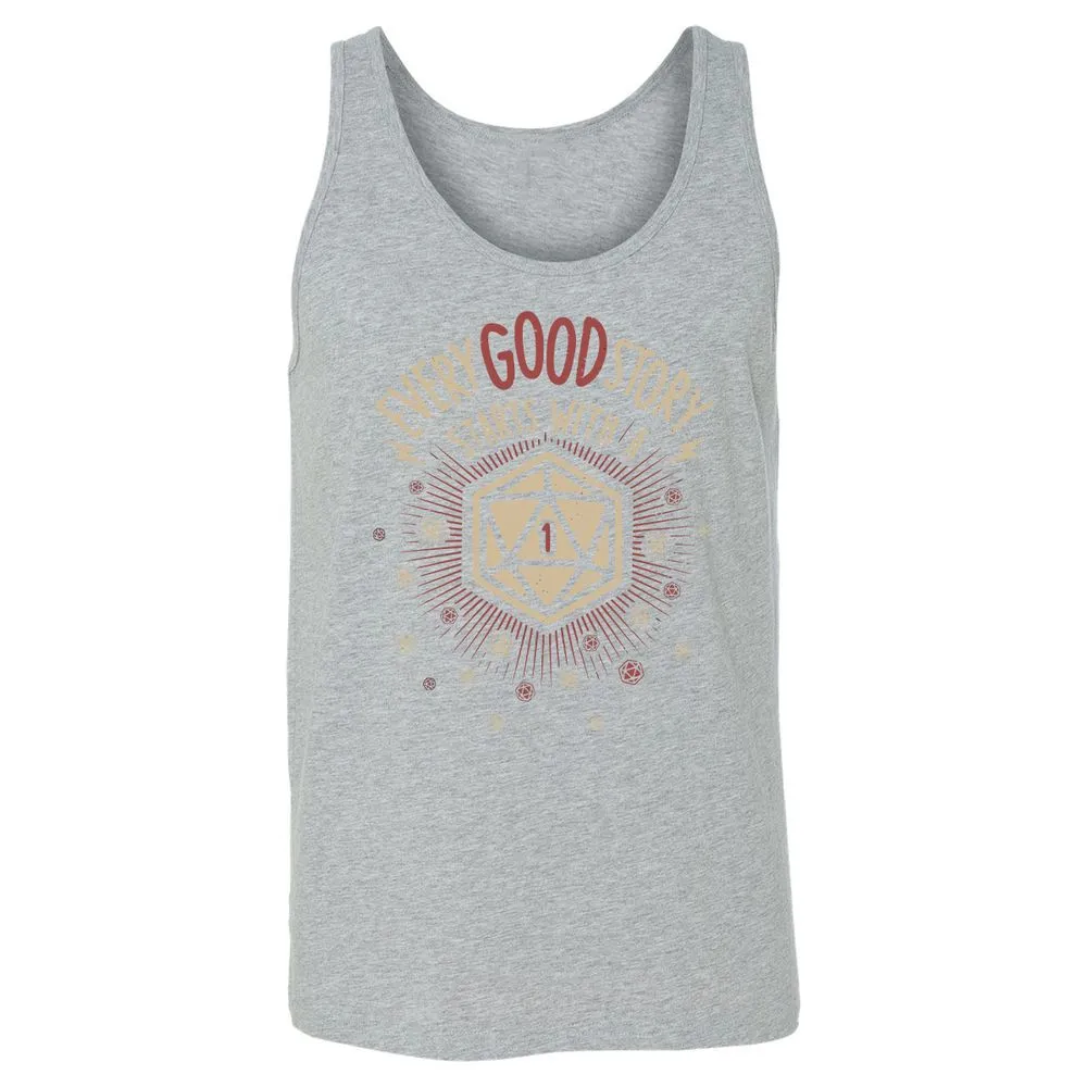 Good Story Starts With A 1 Unisex Jersey Tank - Athletic Heather - 4