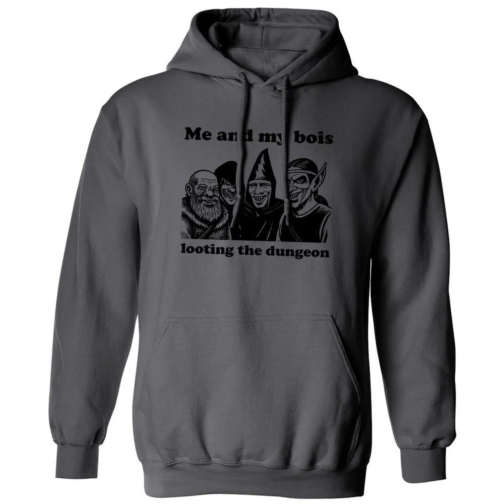 Me and my bois looting the dungeon Classic Unisex Hoodie - Charcoal - 7