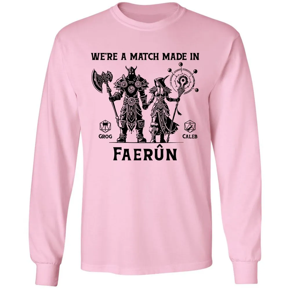 Custom DnD Class Couple Long Sleeve T-Shirt - Light Pink - 3