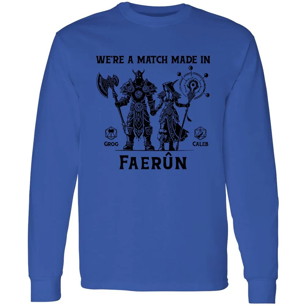 Custom DnD Class Couple Long Sleeve T-Shirt - Royal - 4