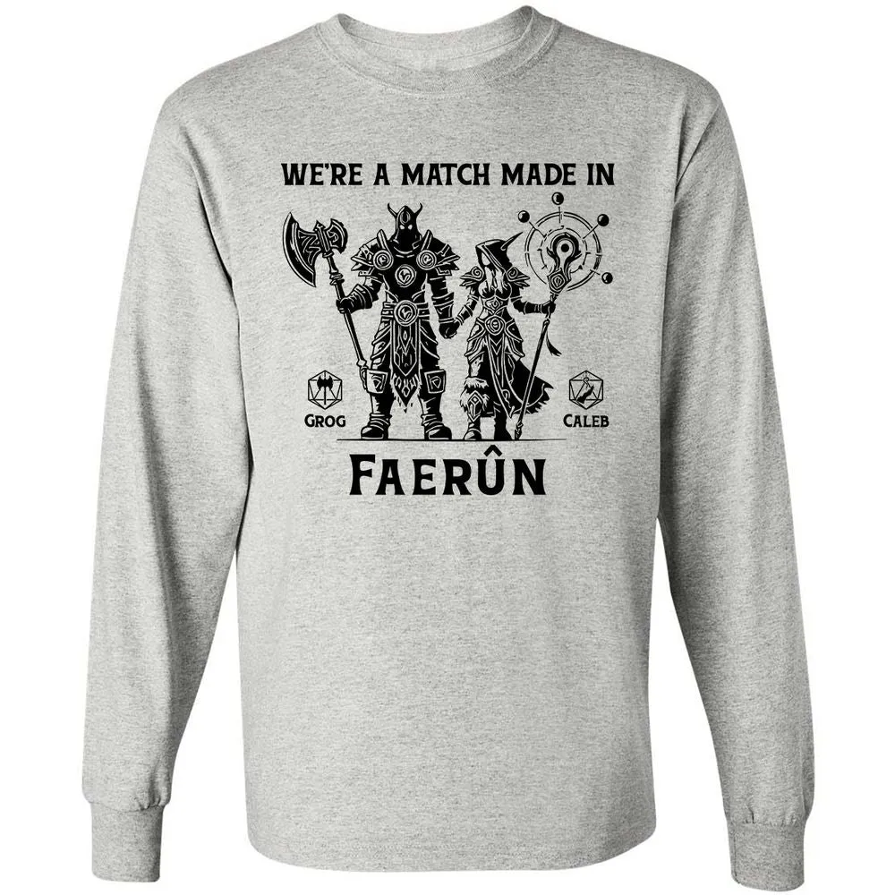 Custom DnD Class Couple Long Sleeve T-Shirt - Ash - 5