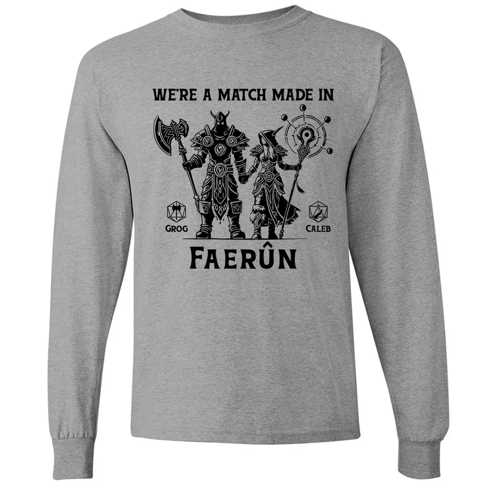 Custom DnD Class Couple Long Sleeve T-Shirt - Graphite Heather - 6