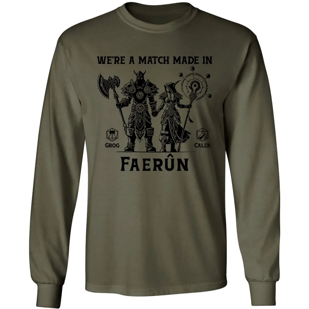 Custom DnD Class Couple Long Sleeve T-Shirt - Military Green - 7