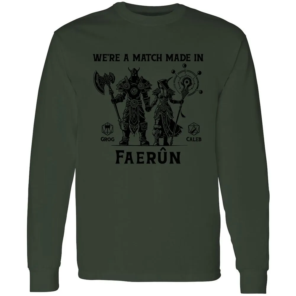 Custom DnD Class Couple Long Sleeve T-Shirt - Forest Green - 8
