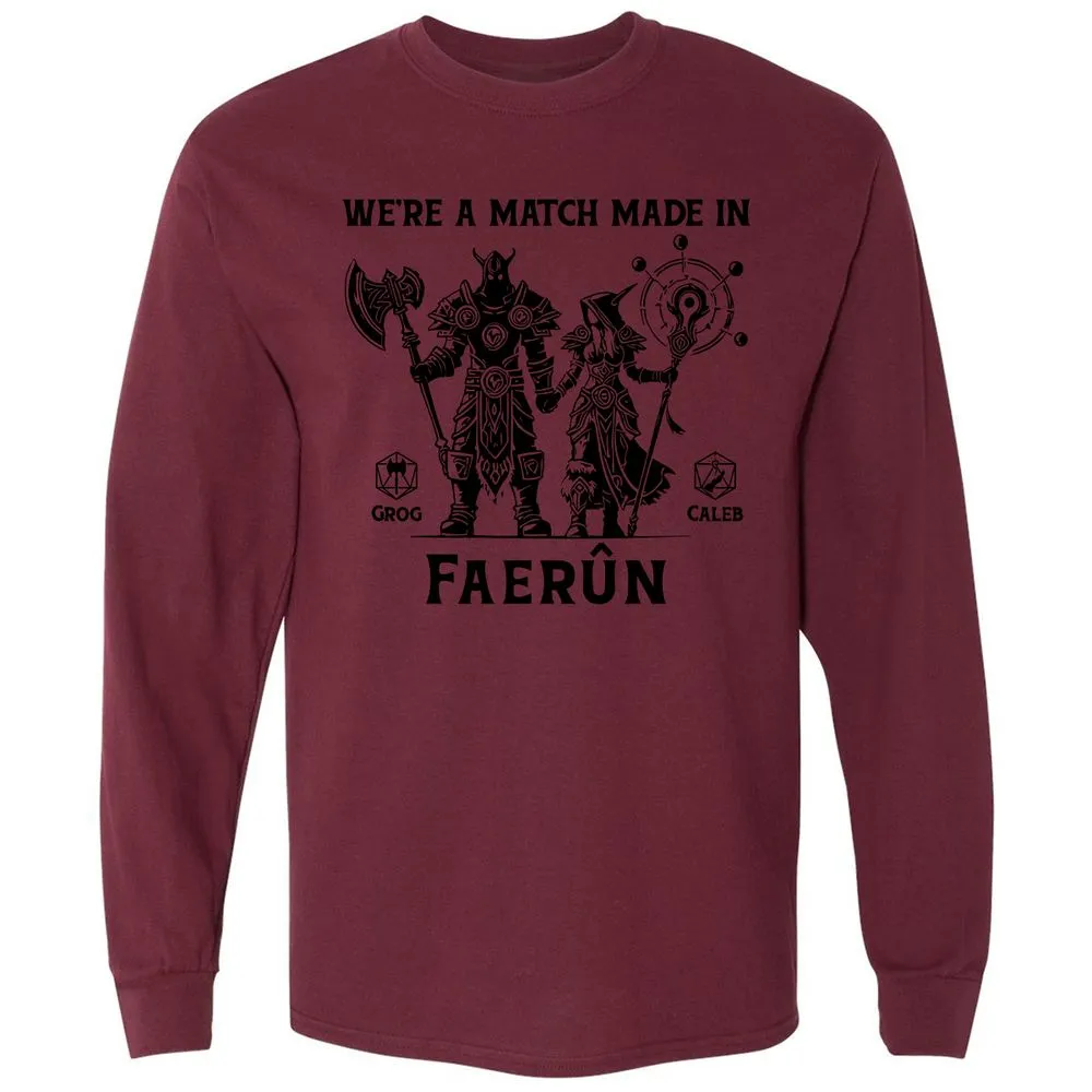 Custom DnD Class Couple Long Sleeve T-Shirt - Maroon - 11