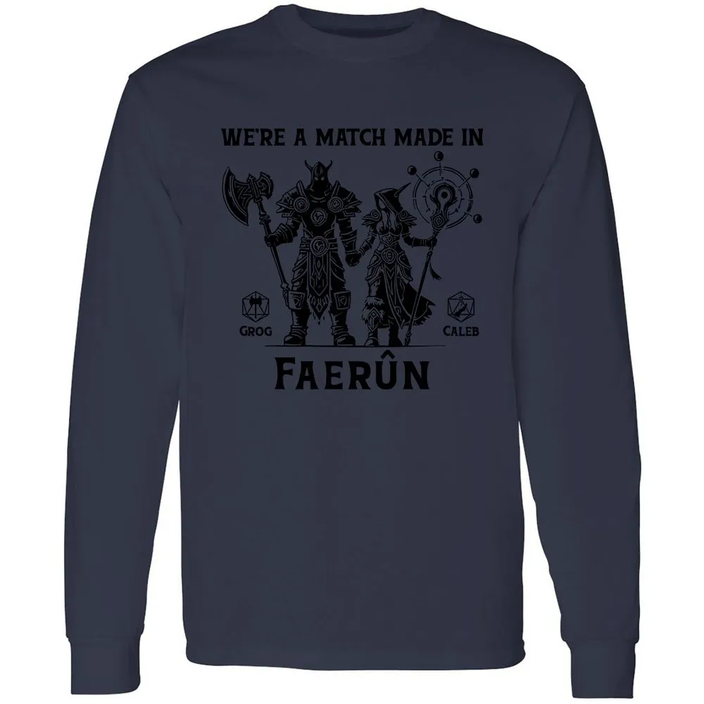 Custom DnD Class Couple Long Sleeve T-Shirt - Navy - 12