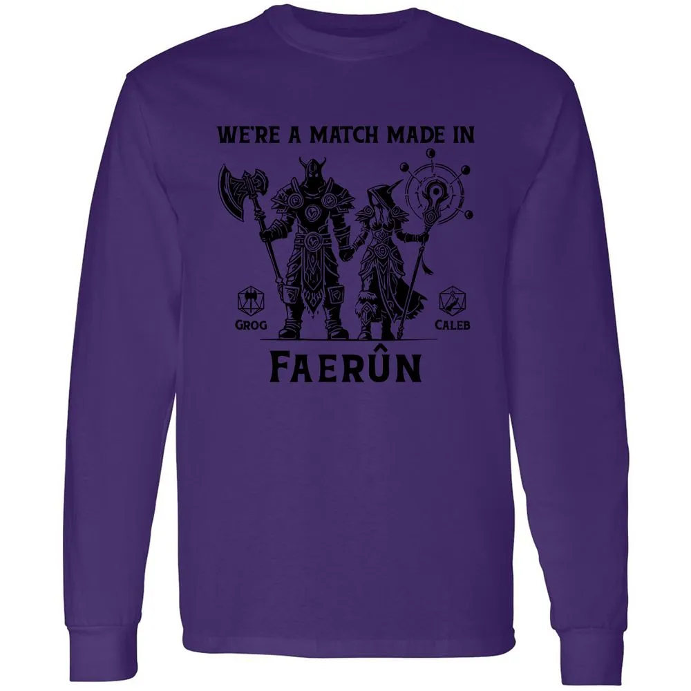Custom DnD Class Couple Long Sleeve T-Shirt - Purple - 13