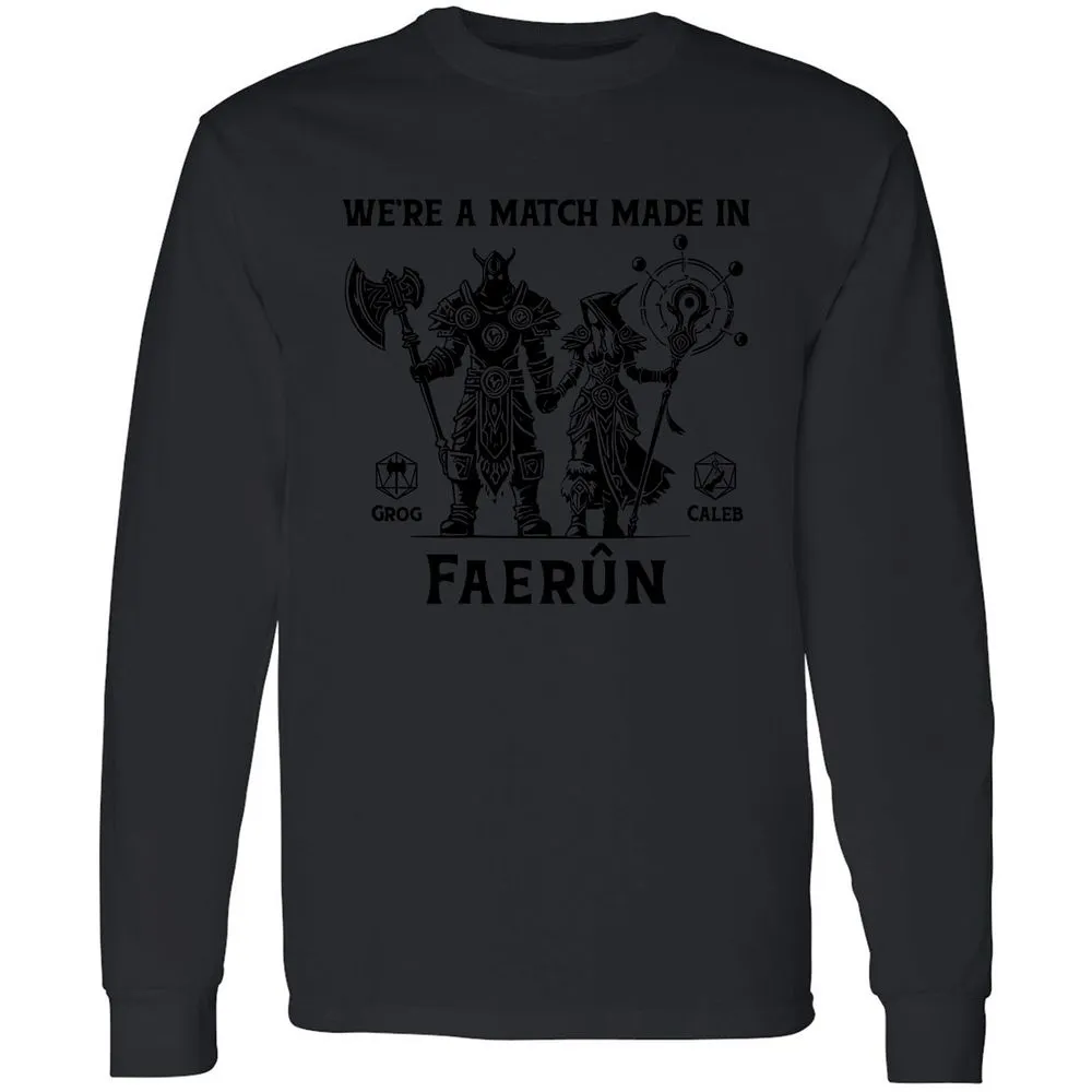 Custom DnD Class Couple Long Sleeve T-Shirt - Black - 16