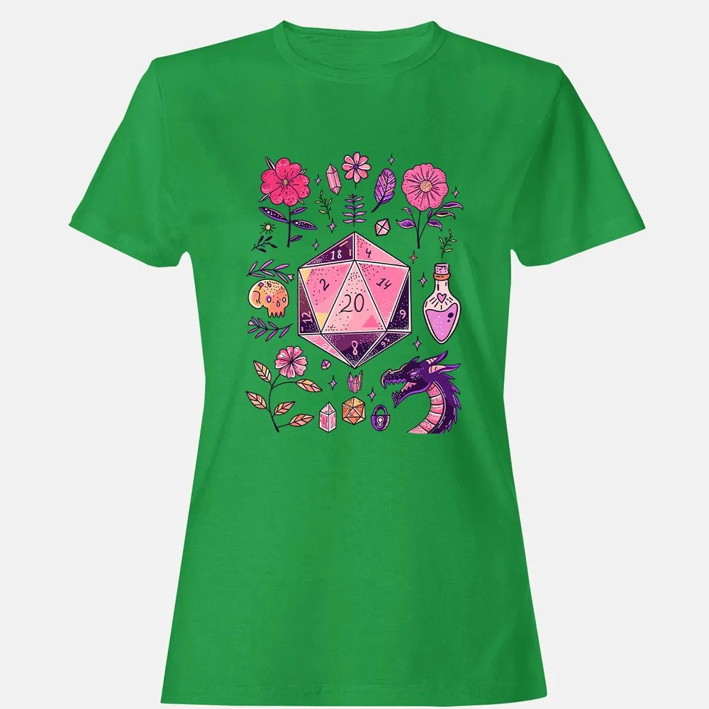 Mystic D20 Floral Dice Art - Irish Green - 7
