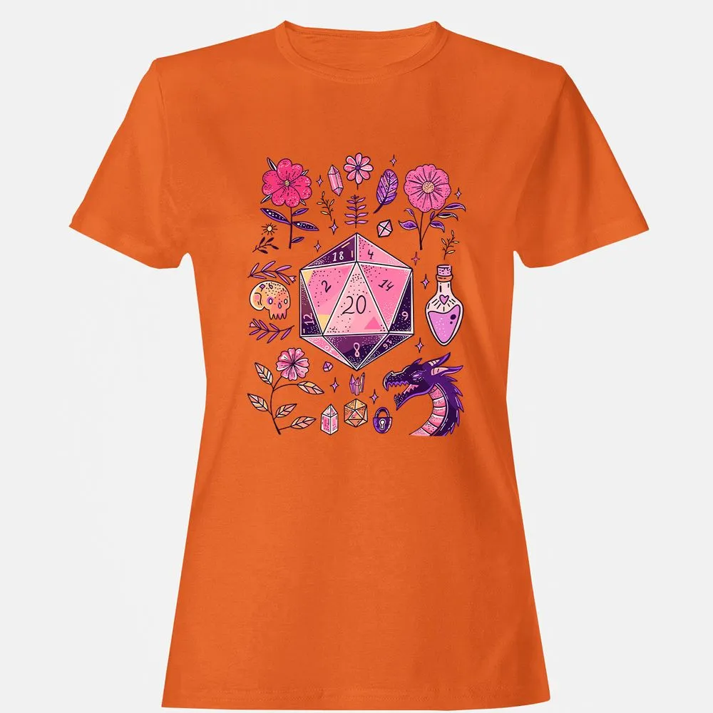 Mystic D20 Floral Dice Art - Orange - 11