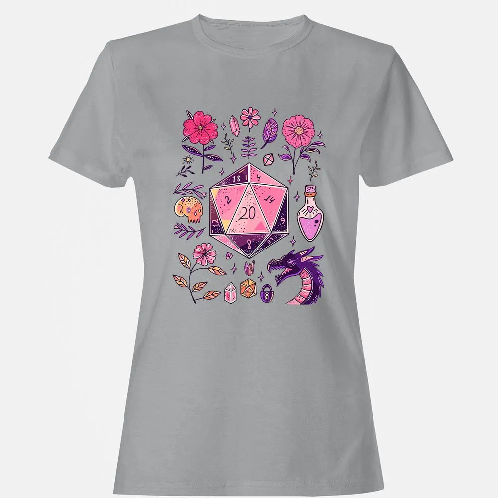 Mystic D20 Floral Dice Art - Sport Grey - 15