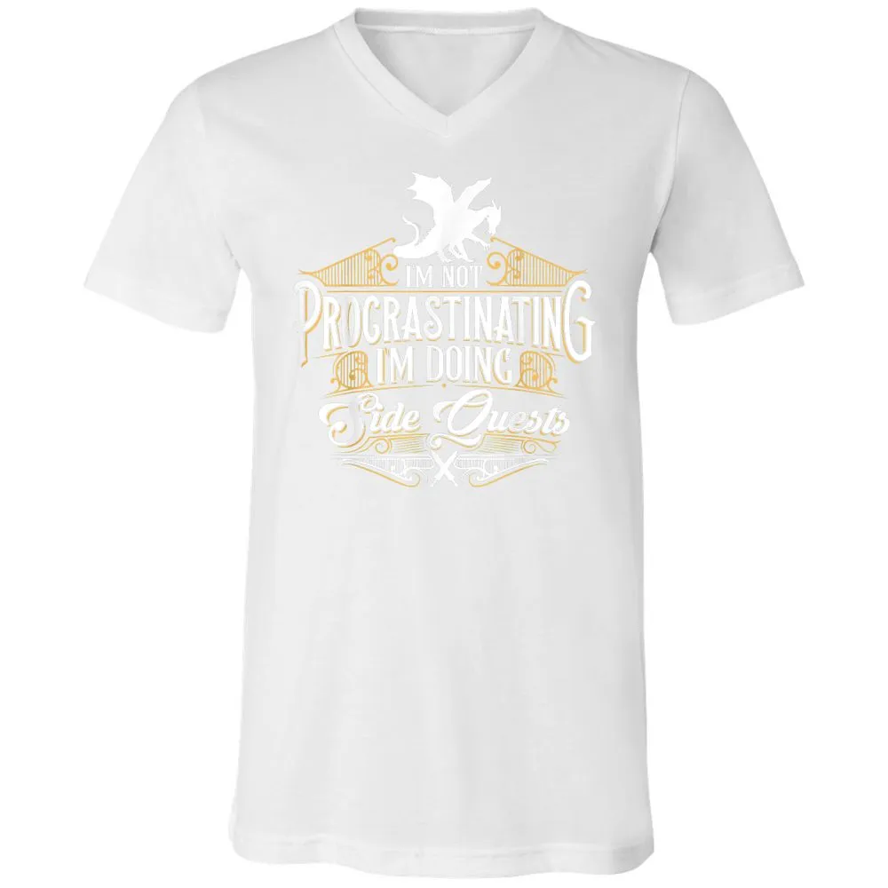 I'm Doing Side Quests Unisex V-Neck T-Shirt - White - 5