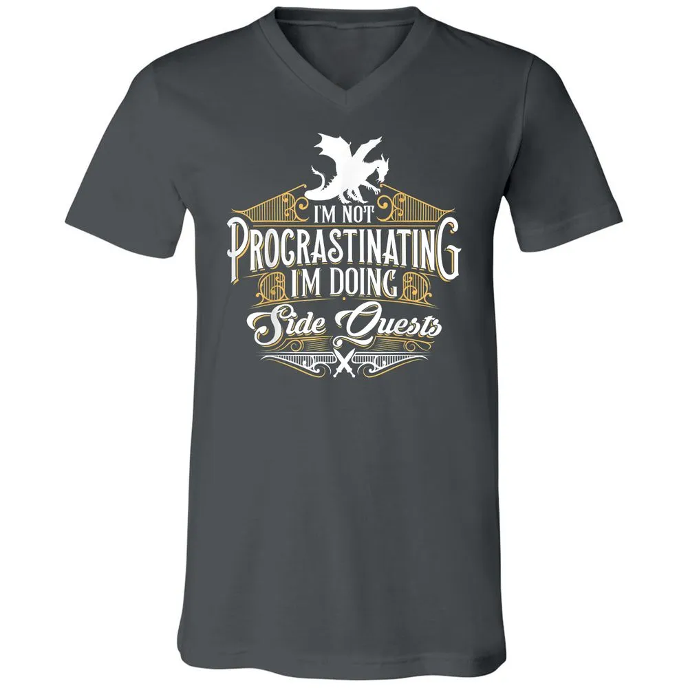 I'm Doing Side Quests Unisex V-Neck T-Shirt - Asphalt - 12