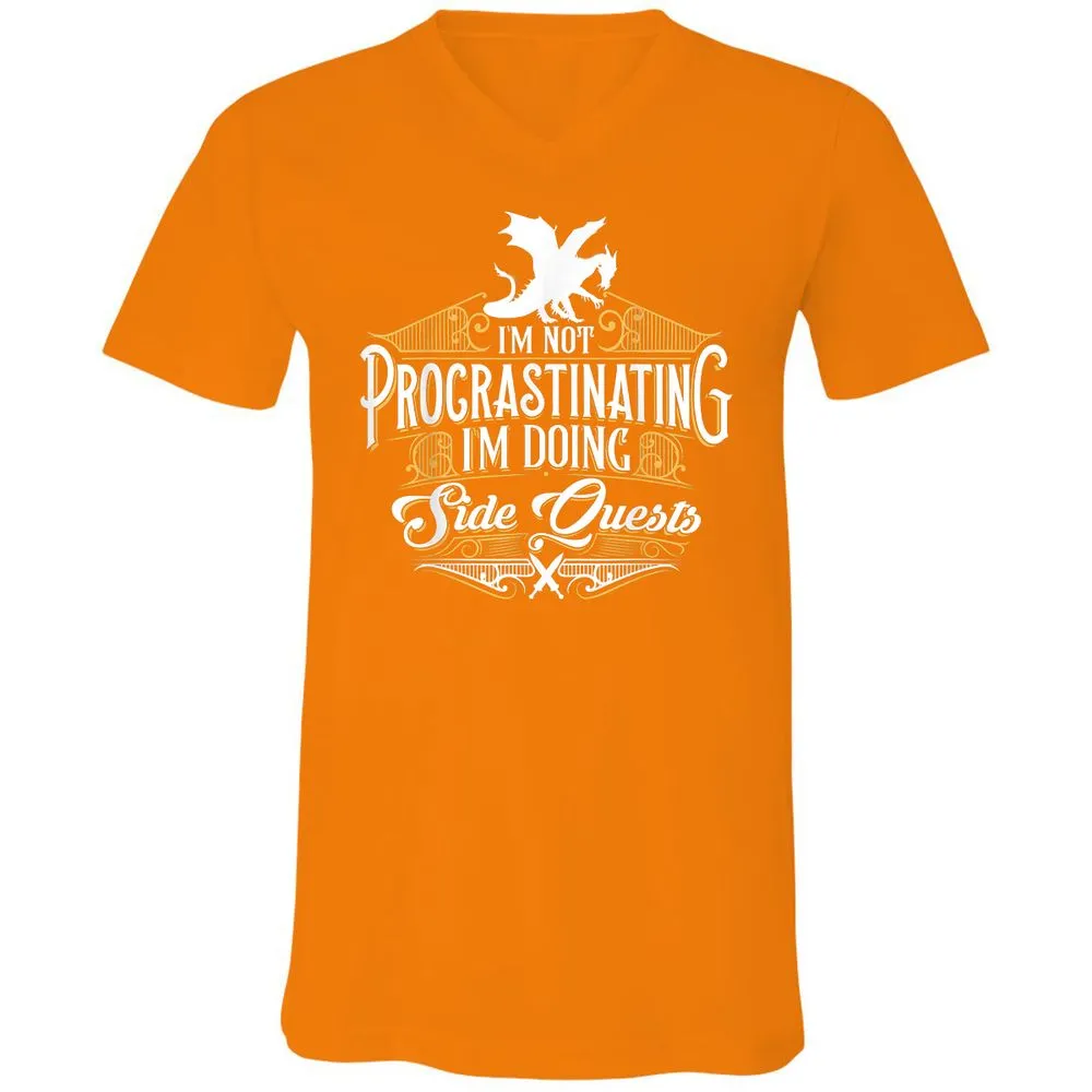 I'm Doing Side Quests Unisex V-Neck T-Shirt - Orange - 11