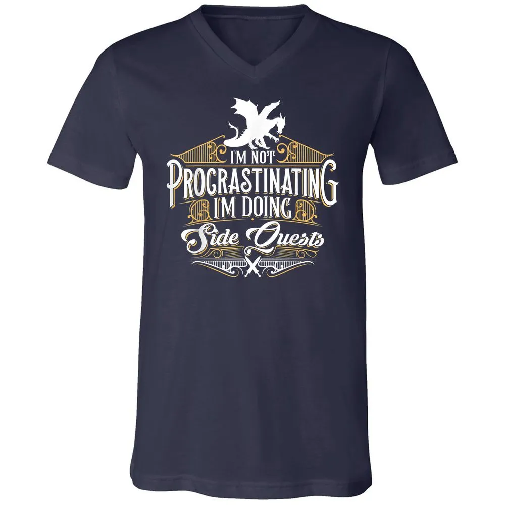 I'm Doing Side Quests Unisex V-Neck T-Shirt - Navy - 2