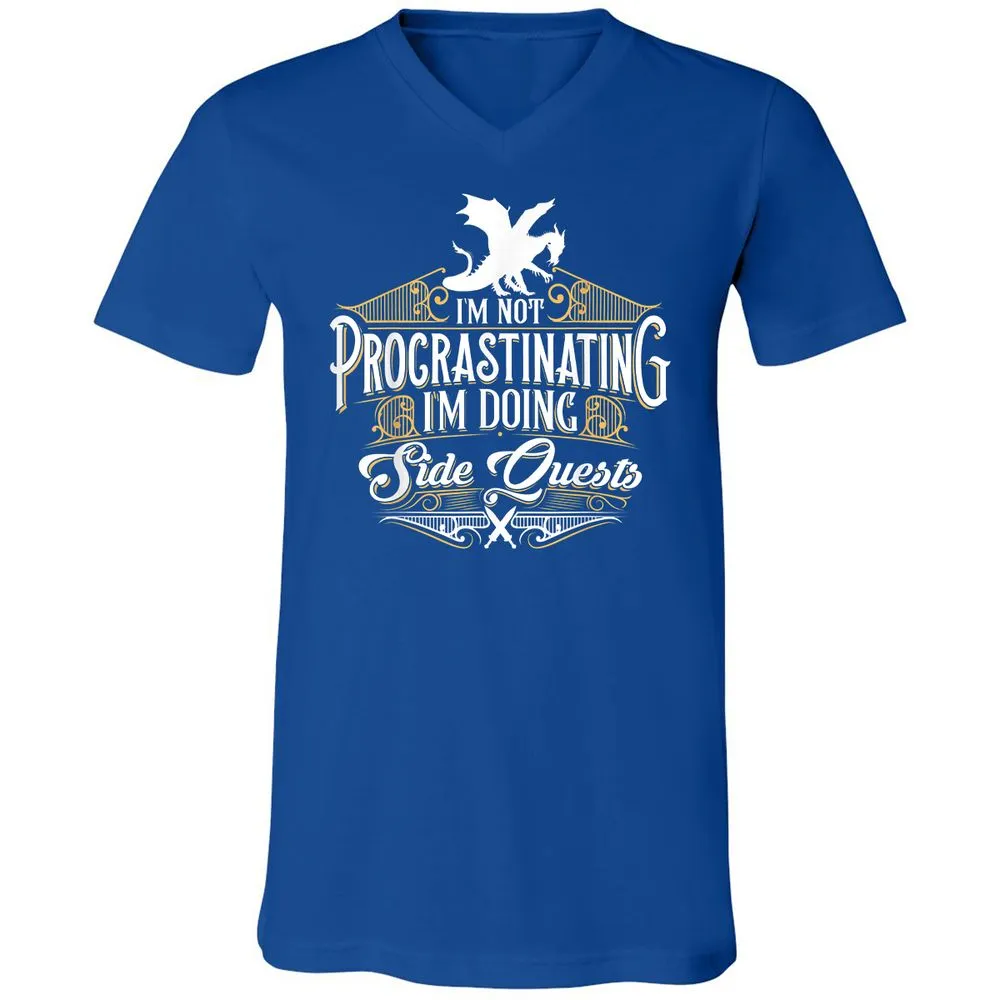 I'm Doing Side Quests Unisex V-Neck T-Shirt - True Royal - 4