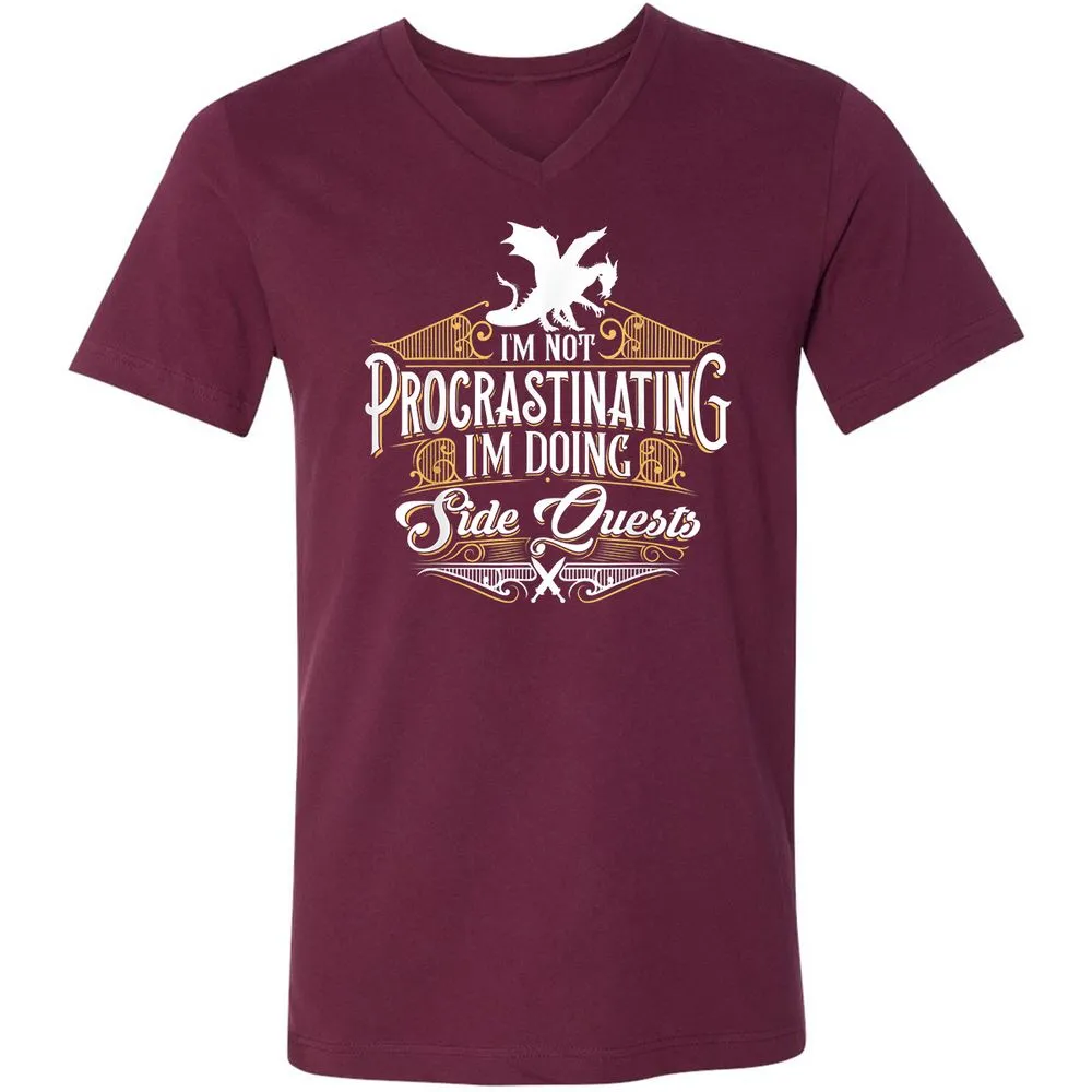 I'm Doing Side Quests Unisex V-Neck T-Shirt - Maroon - 6