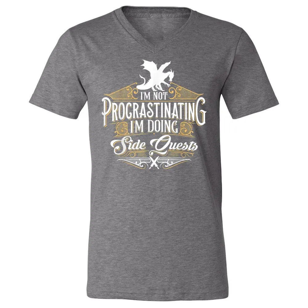 I'm Doing Side Quests Unisex V-Neck T-Shirt - Deep Heather - 13