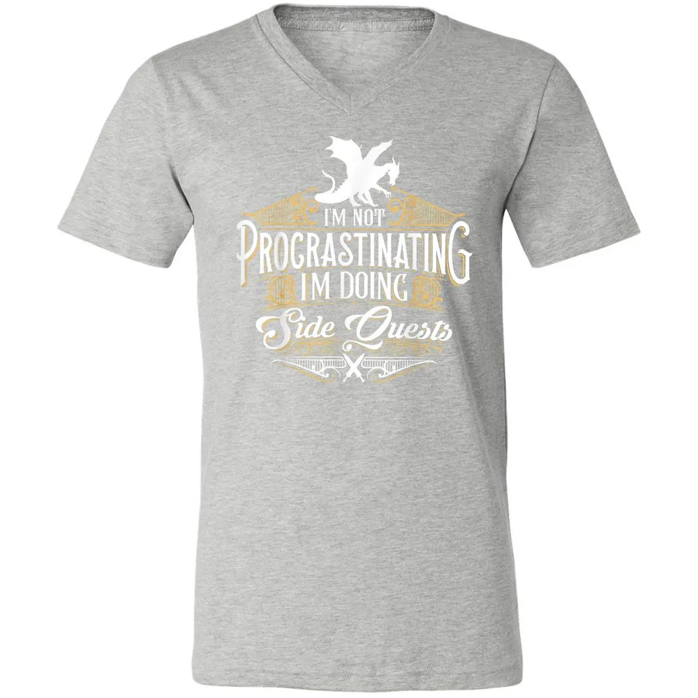 I'm Doing Side Quests Unisex V-Neck T-Shirt - Athletic Heather - 7