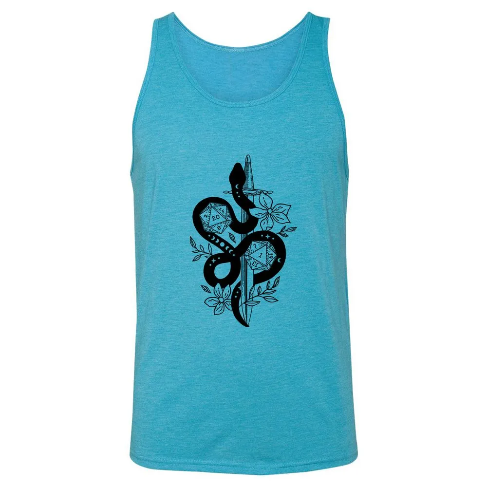 D20 Snake and Sword - Aqua Triblend - 3