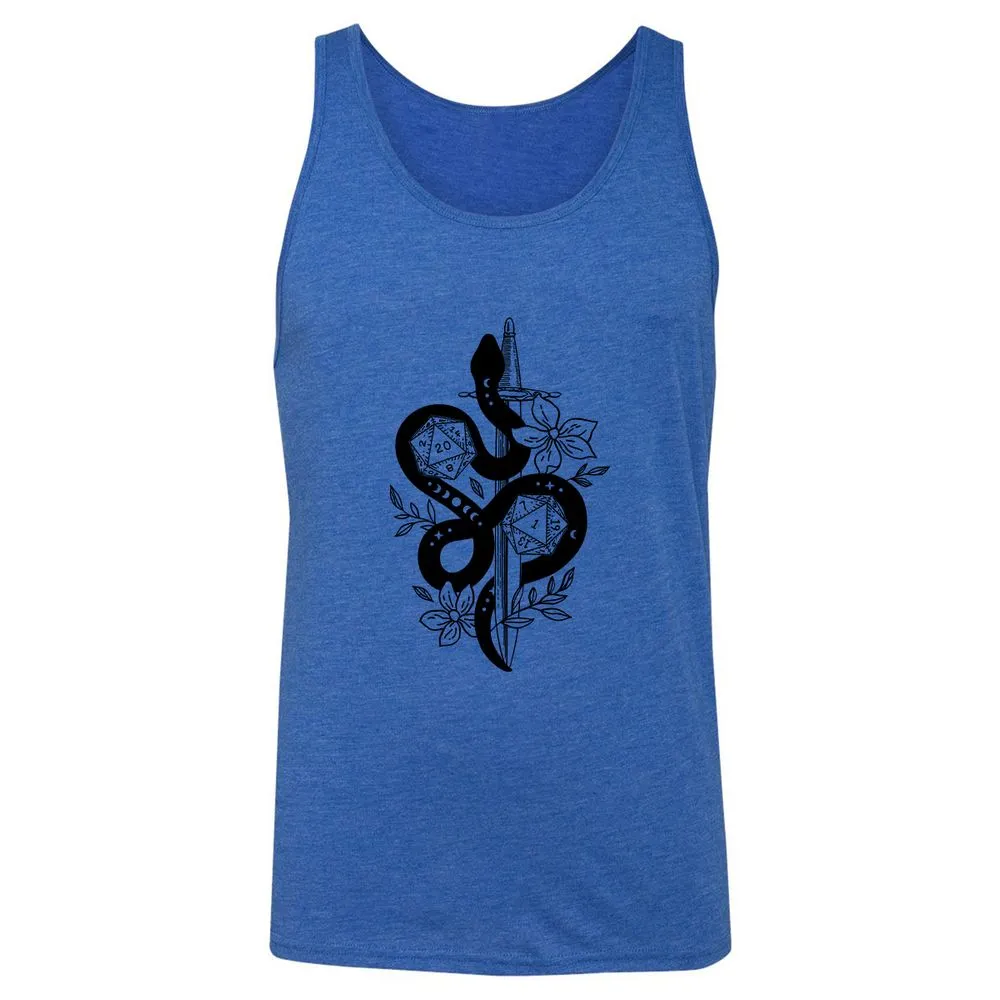 D20 Snake and Sword - True Royal Triblend - 12