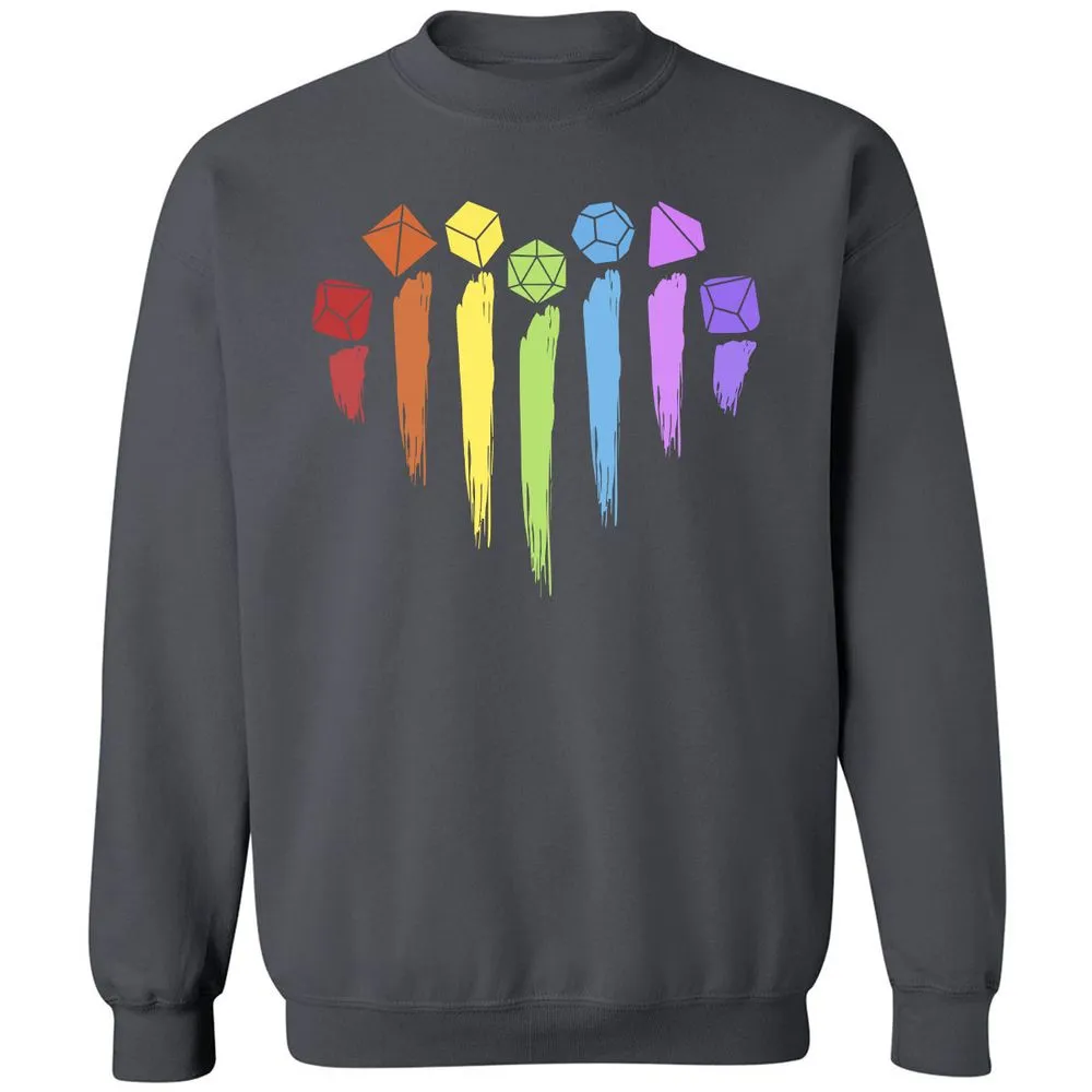 Dice Rainbow Heart Shape - Charcoal - 7