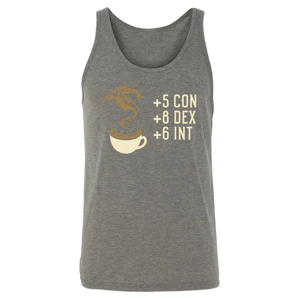 Coffee Dragon Unisex Jersey Tank - Grey Triblend - 8