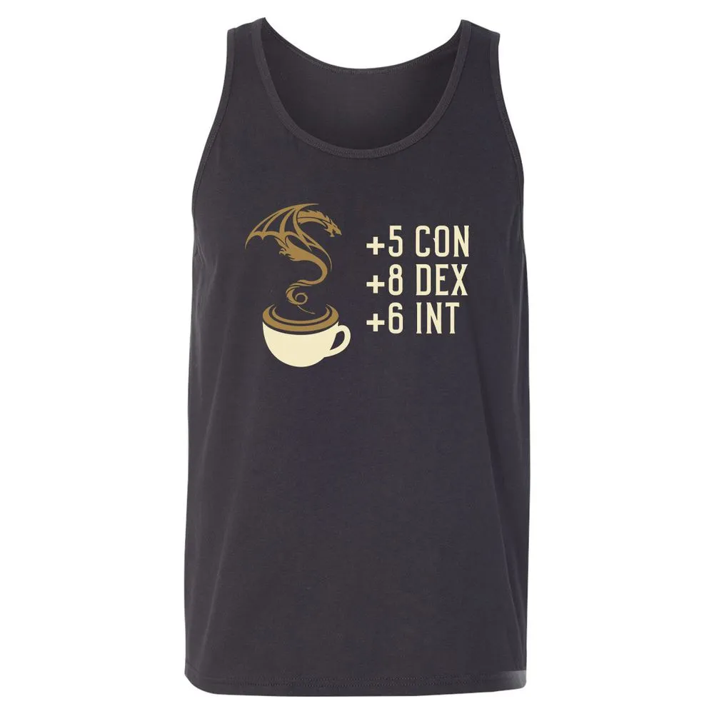 Coffee Dragon Unisex Jersey Tank - Dark Grey - 7
