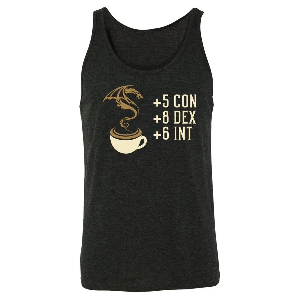 Coffee Dragon Unisex Jersey Tank - Charcoal Black Triblend - 5