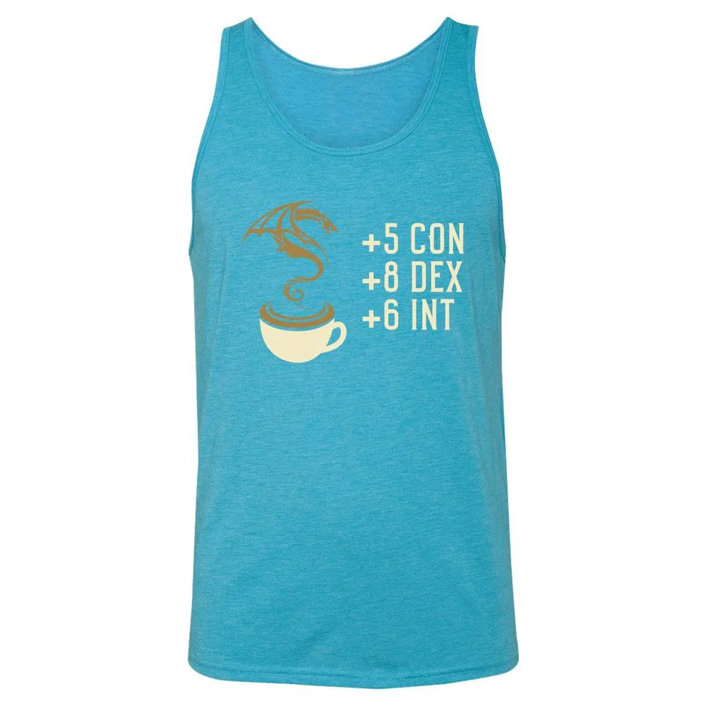 Coffee Dragon Unisex Jersey Tank - Aqua Triblend - 3