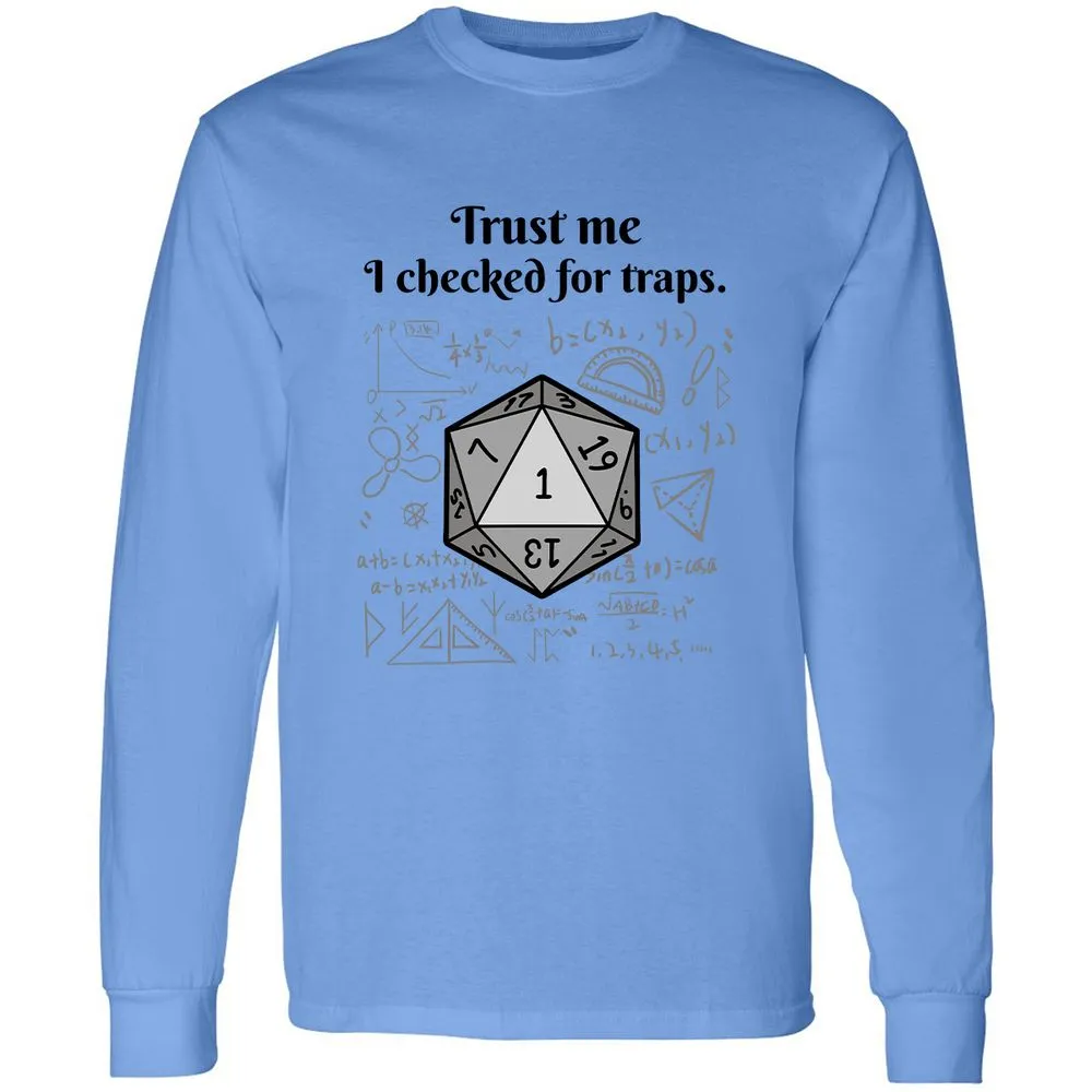 Trust me, I checked for traps. Long Sleeve T-Shirt - Carolina Blue - 2