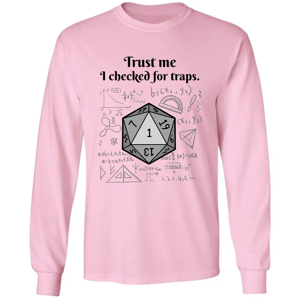 Trust me, I checked for traps. Long Sleeve T-Shirt - Light Pink - 3