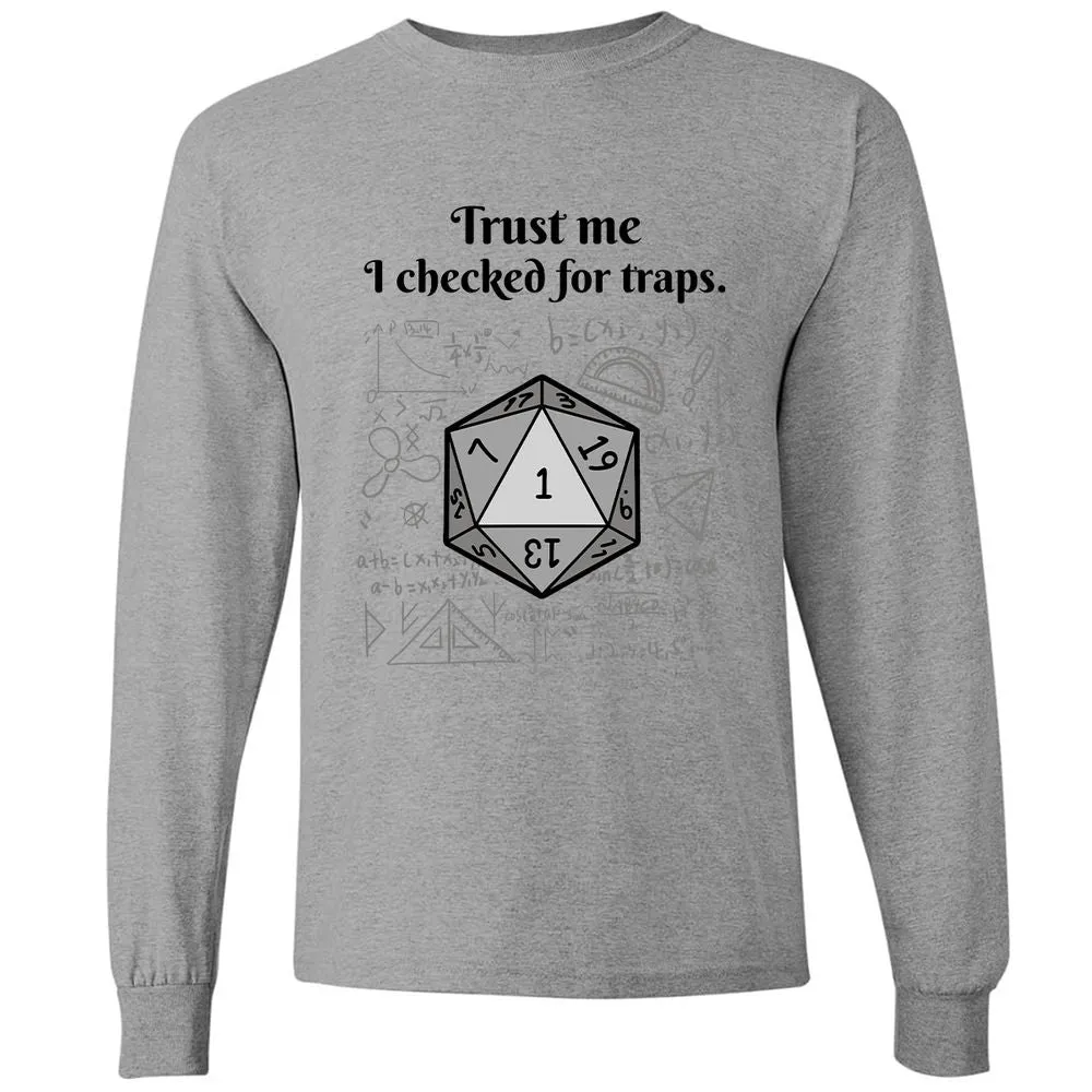 Trust me, I checked for traps. Long Sleeve T-Shirt - Graphite Heather - 6