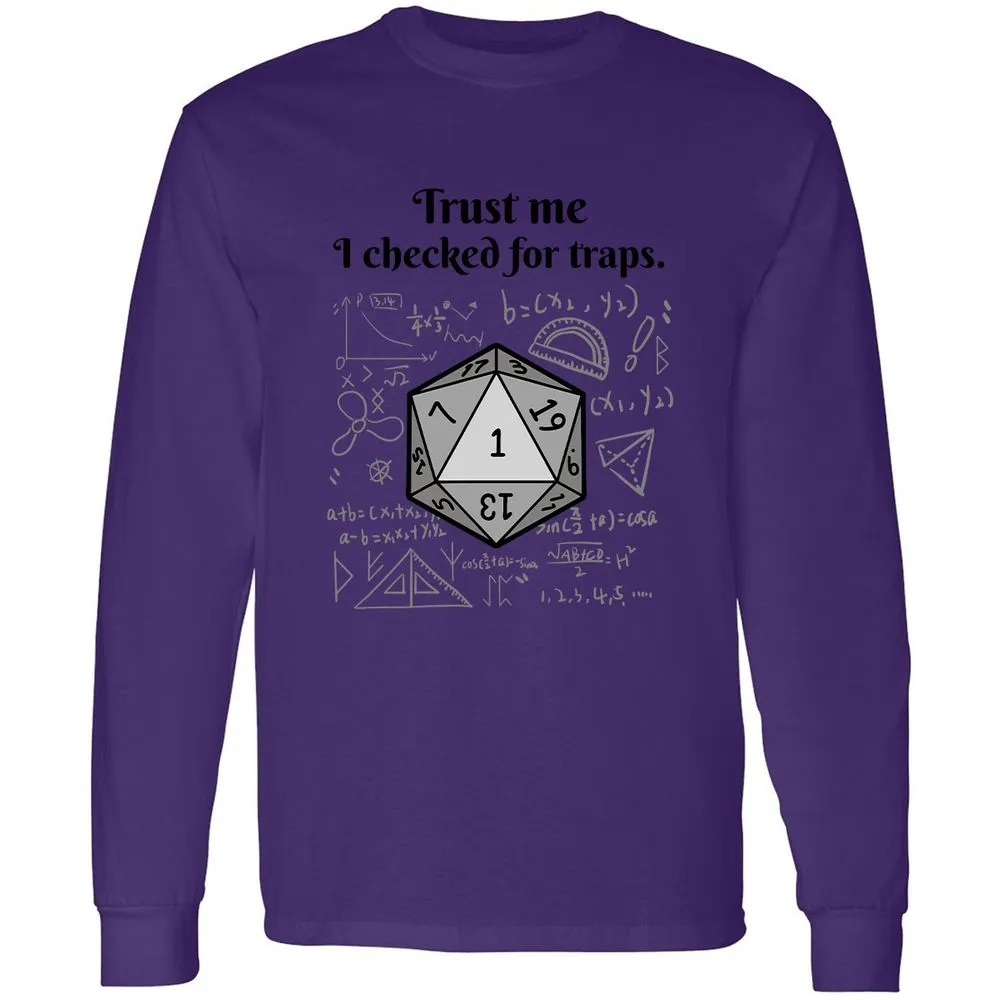 Trust me, I checked for traps. Long Sleeve T-Shirt - Purple - 13